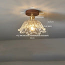 GobekUsa Amber Glass LED Ceiling Light: Modern Aluminum Wood Kitchen Balcony Room Lamp