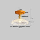 GobekUsa Amber Glass LED Ceiling Light: Modern Aluminum Wood Kitchen Balcony Room Lamp