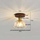 GobekUsa Amber Glass LED Ceiling Light: Modern Aluminum Wood Kitchen Balcony Room Lamp