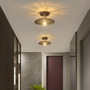 GobekUsa Amber Glass LED Ceiling Light: Modern Aluminum Wood Kitchen Balcony Room Lamp