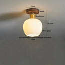 GobekUsa Amber Glass LED Ceiling Light: Modern Aluminum Wood Kitchen Balcony Room Lamp