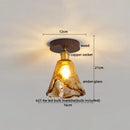 GobekUsa Amber Glass LED Ceiling Light: Modern Aluminum Wood Kitchen Balcony Room Lamp