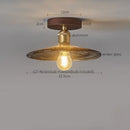 GobekUsa Amber Glass LED Ceiling Light: Modern Aluminum Wood Kitchen Balcony Room Lamp