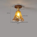 GobekUsa Amber Glass LED Ceiling Light: Modern Aluminum Wood Kitchen Balcony Room Lamp
