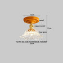GobekUsa Amber Glass LED Ceiling Light: Modern Aluminum Wood Kitchen Balcony Room Lamp