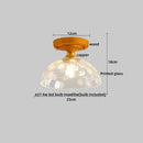 GobekUsa Amber Glass LED Ceiling Light: Modern Aluminum Wood Kitchen Balcony Room Lamp