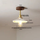 GobekUsa Amber Glass LED Ceiling Light Modern Wood Canopy Kids Room Fixture