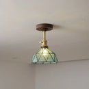 GobekUsa Amber Glass LED Ceiling Light Modern Wood Canopy Kids Room Fixture