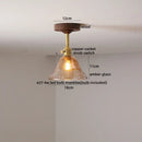 GobekUsa Amber Glass LED Ceiling Light Modern Wood Canopy Kids Room Fixture