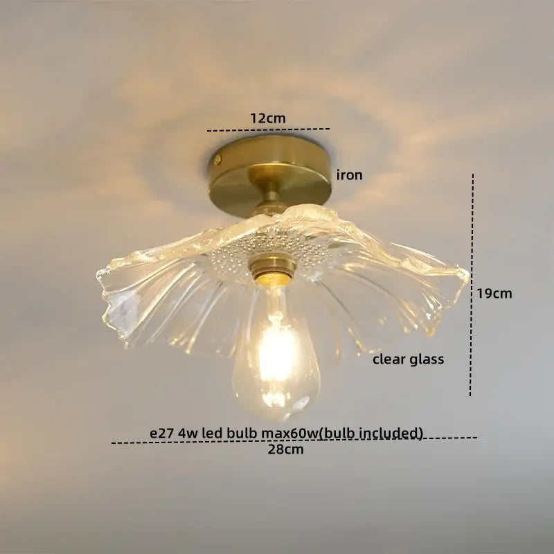 GobekUsa Amber Glass LED Ceiling Lights Modern Home Lighting Copper Socket, photo 16 of 28