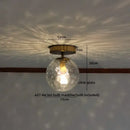 GobekUsa Amber Glass LED Ceiling Lights Modern Home Lighting Copper Socket