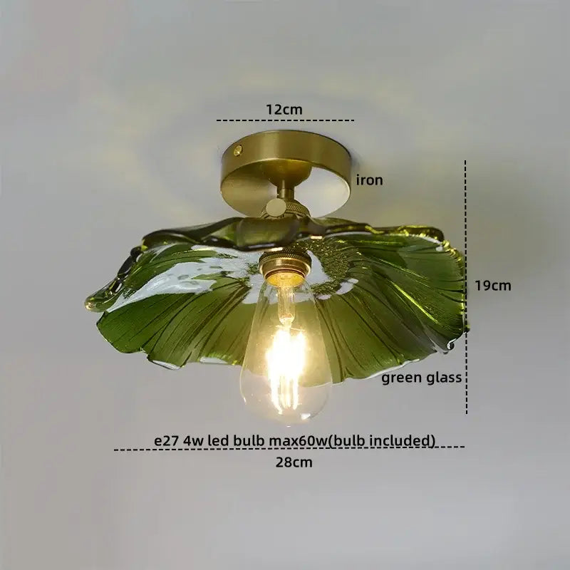 GobekUsa Amber Glass LED Ceiling Lights Modern Home Lighting Copper Socket, photo 7 of 28