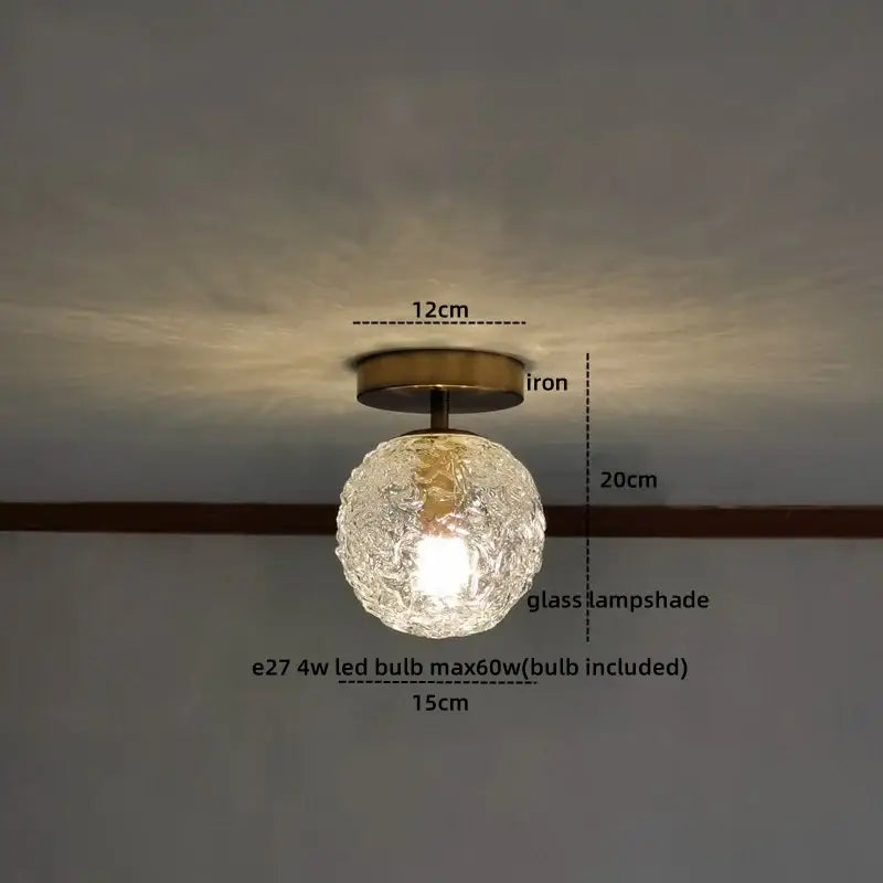 GobekUsa Amber Glass LED Ceiling Lights Modern Home Lighting Copper Socket, photo 25 of 28