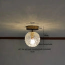 GobekUsa Amber Glass LED Ceiling Lights Modern Home Lighting Copper Socket