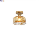 GobekUsa Amber Glass LED Ceiling Lights Modern Home Lighting Copper Socket