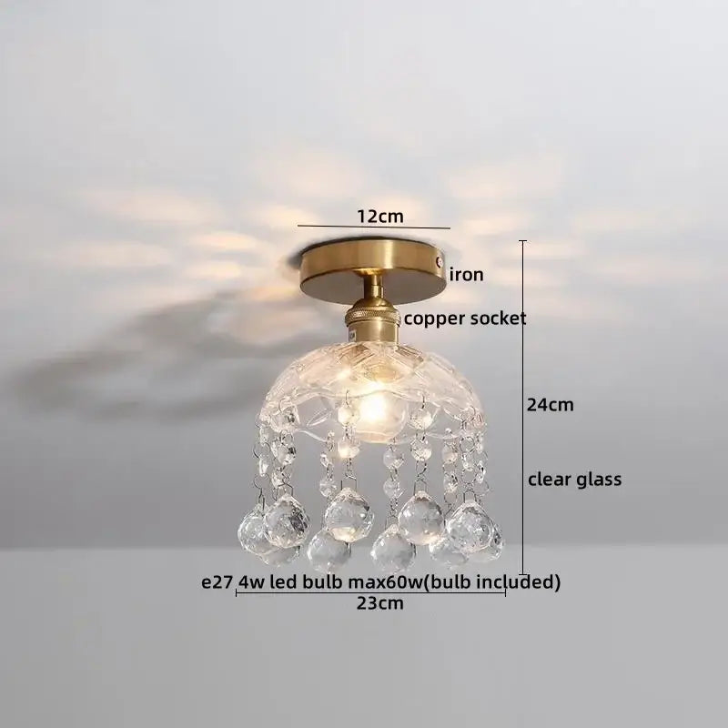 GobekUsa Amber Glass LED Ceiling Lights Modern Home Lighting Copper Socket, photo 26 of 28