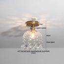 GobekUsa Amber Glass LED Ceiling Lights Modern Home Lighting Copper Socket