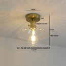 GobekUsa Amber Glass LED Ceiling Lights Modern Home Lighting Copper Socket