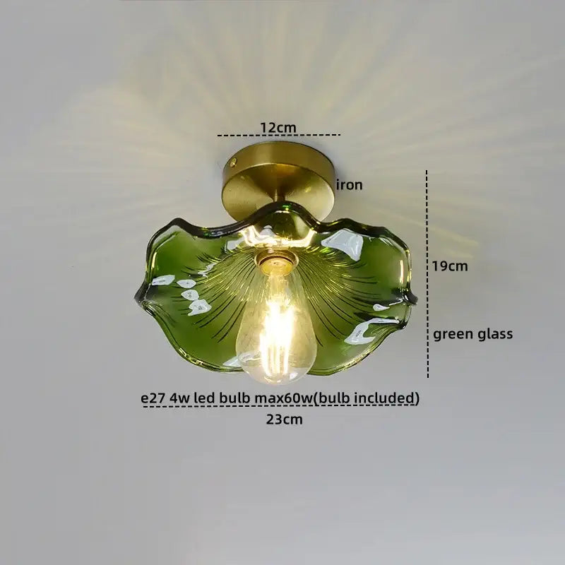 GobekUsa Amber Glass LED Ceiling Lights Modern Home Lighting Copper Socket, photo 20 of 28