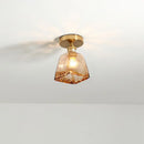 GobekUsa Amber Glass LED Ceiling Lights Modern Home Lighting Copper Socket