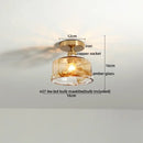 GobekUsa Amber Glass LED Ceiling Lights Modern Home Lighting Copper Socket