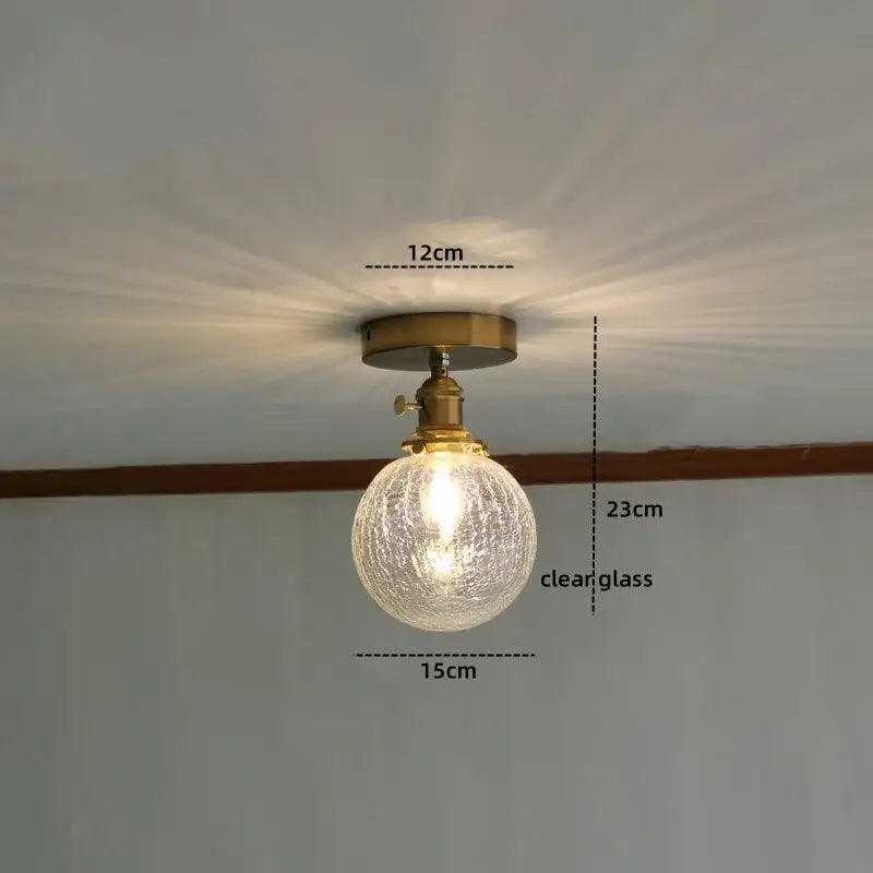 GobekUsa Amber Glass LED Ceiling Lights Modern Home Lighting Copper Socket, photo 27 of 28