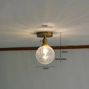 GobekUsa Amber Glass LED Ceiling Lights Modern Home Lighting Copper Socket