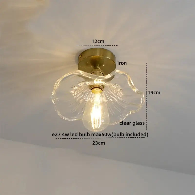 GobekUsa Amber Glass LED Ceiling Lights Modern Home Lighting Copper Socket, photo 13 of 28