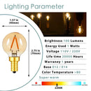 GobekUsa Amber Glass LED Filament Globe Bulb, 2200K Dimmable E12 E14 Outdoor Fairy Light