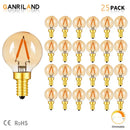 GobekUsa Amber Glass LED Filament Globe Bulb, 2200K Dimmable E12 E14 Outdoor Fairy Light