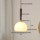GobekUsa Amber Glass LED Pendant Lamp, Copper Walnut Hanging Light Fixture for Home Decor