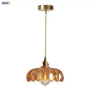GobekUsa Amber Glass LED Pendant Lamp Modern Nordic Hanging Light