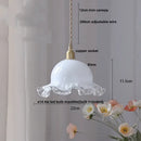 GobekUsa Amber Glass LED Pendant Lamp Walnut Wood Copper Hanging Light