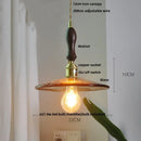 GobekUsa Amber Glass LED Pendant Lamp with Adjustable Wire for Dining Room and Kitchen