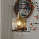 GobekUsa Amber Glass LED Pendant Lamp with Adjustable Wire for Dining Room and Kitchen
