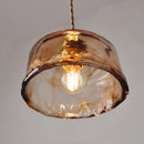 GobekUsa Amber Glass LED Pendant Lamp with Adjustable Wire for Dining Room and Kitchen
