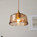 GobekUsa Amber Glass LED Pendant Lamp with Adjustable Wire for Dining Room and Kitchen