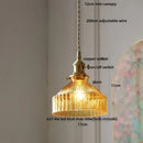 GobekUsa Amber Glass LED Pendant Light Fixture Modern Home Lighting Plafond Lamp