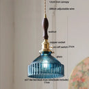 GobekUsa Amber Glass LED Pendant Light Fixture Modern Home Lighting Plafond Lamp