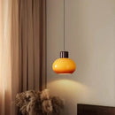 GobekUsa Amber Glass LED Pendant Light for Kitchen Cafe Restaurant Rustic Wood Interior Lighting