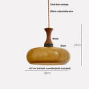 GobekUsa Amber Glass LED Pendant Light for Kitchen Cafe Restaurant Rustic Wood Interior Lighting