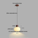 GobekUsa Amber Glass LED Pendant Light for Kitchen Cafe Restaurant Rustic Wood Interior Lighting