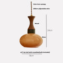 GobekUsa Amber Glass LED Pendant Light for Kitchen Cafe Restaurant Rustic Wood Interior Lighting
