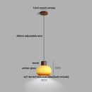 GobekUsa Amber Glass LED Pendant Light for Kitchen Cafe Restaurant Rustic Wood Interior Lighting