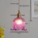 GobekUsa Amber Glass LED Pendant Light - Modern Copper Hanging Fixture