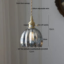 GobekUsa Amber Glass LED Pendant Light - Modern Copper Hanging Fixture