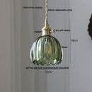 GobekUsa Amber Glass LED Pendant Light - Modern Copper Hanging Fixture