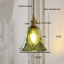 GobekUsa Amber Glass LED Pendant Light - Modern Copper Hanging Fixture