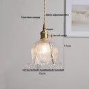 GobekUsa Amber Glass LED Pendant Light - Modern Copper Hanging Fixture