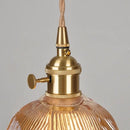 GobekUsa Amber Glass LED Pendant Light - Modern Copper Hanging Fixture